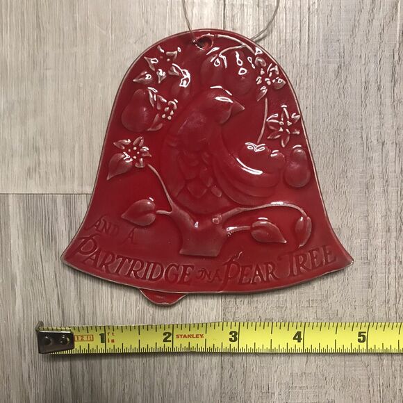 Set of 6 Double Sided Glazed Ceramic 12 Days Of Christmas Ornaments - Picture 7 of 8